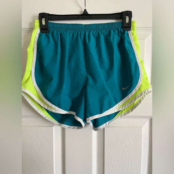 Blue and green Nike athletic shorts - Picture 1 of 3